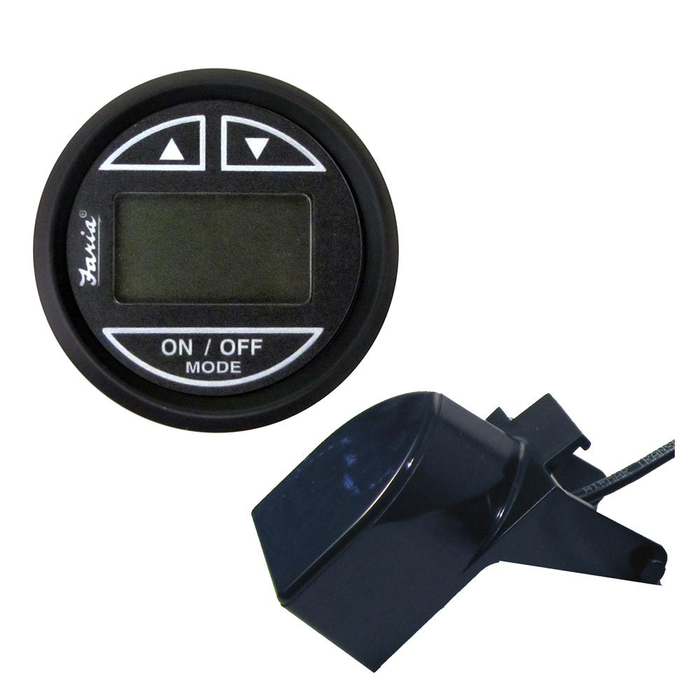 Faria Euro Black 2 Depth Sounder w/Transom Mount Transducer