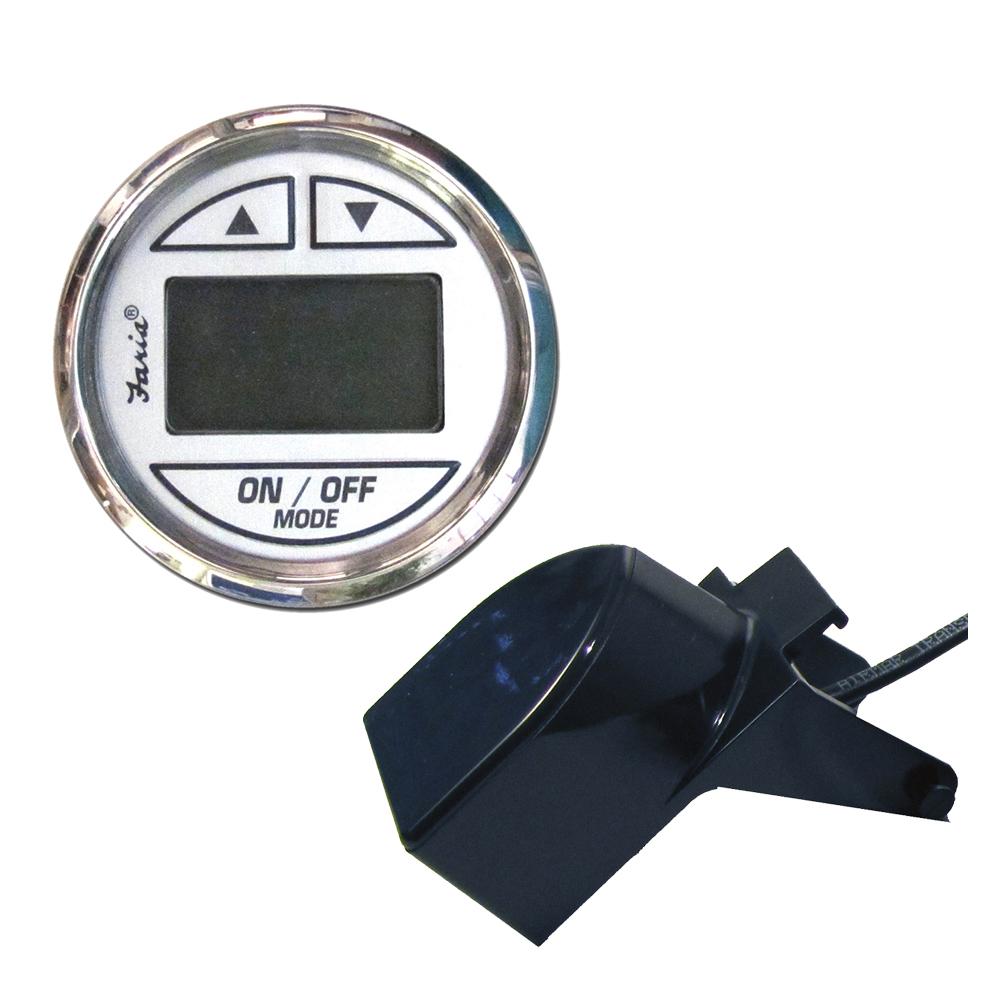 Faria Chesapeake SS White 2 Depth Sounder w/Transom Mount Transducer