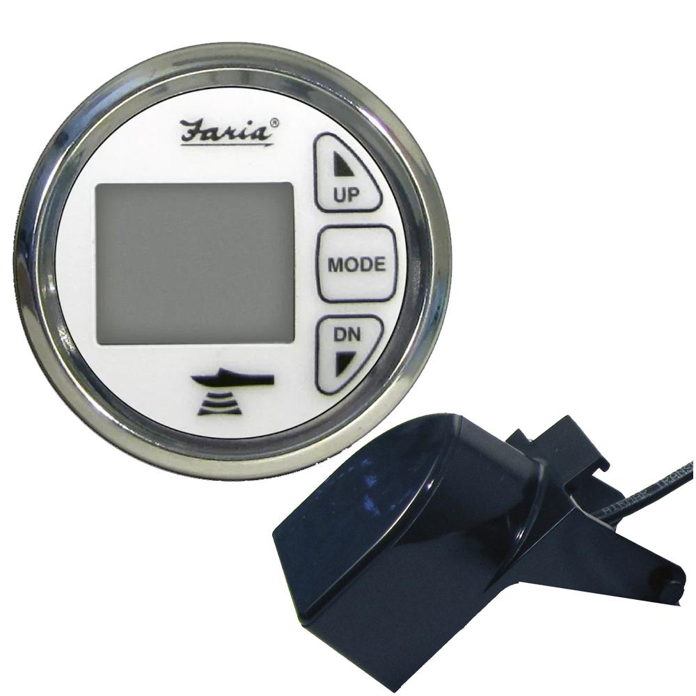 Everest Faria 2 Dual Depth Sounder w/Air & Water Temp Transom Mount Transducer - Chesapeake SS White - $235.39 at Everest