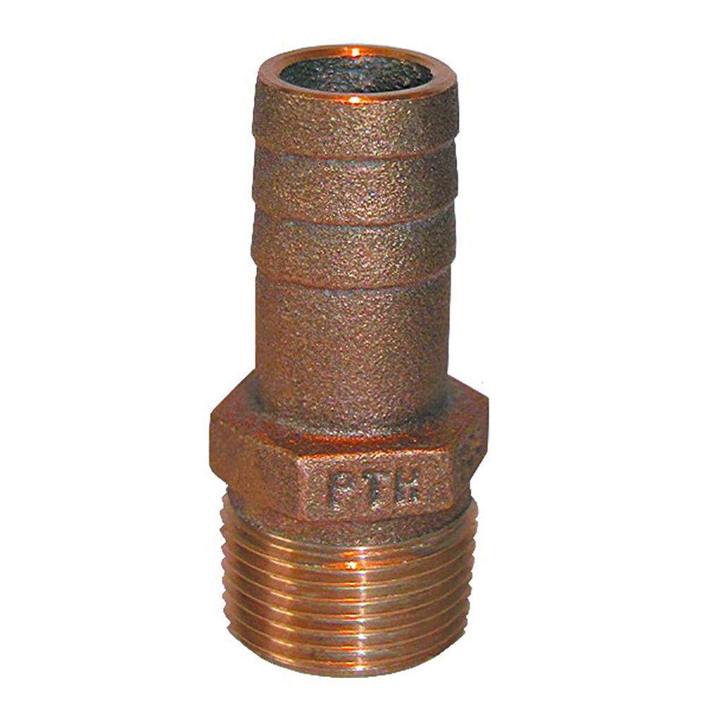 GROCO 1/2 NPT x 1/2 ID Bronze Pipe to Hose Straight Fitting