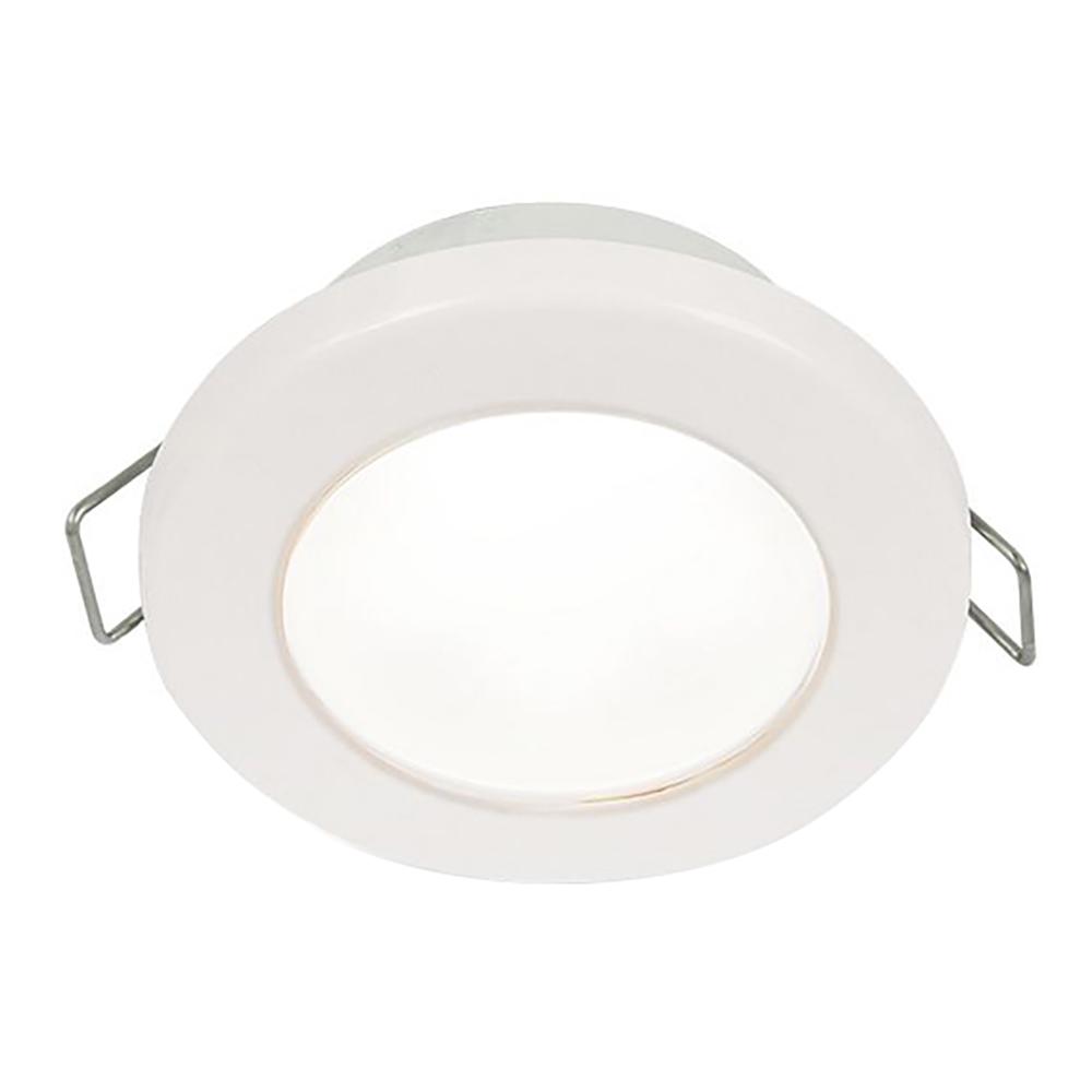 Hella Marine EuroLED 75 3 Round Spring Mount Down Light - White LED - White Plastic Rim - 12V