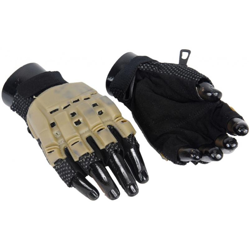Airsoft Padded Half Finger Gloves XS - TAN