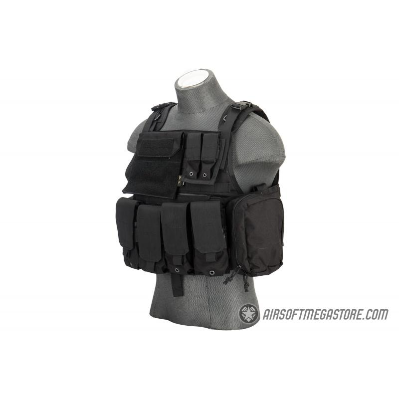 Everest Flyye Industries 1000D Cordura MOLLE Plate Carrier w/ Pouches [MED] - BLACK - $221.49 at Everest