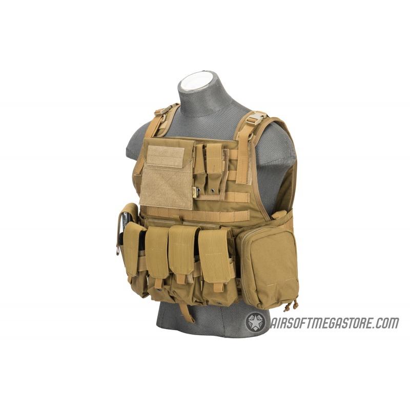 Everest Flyye Industries 1000D Cordura MOLLE Plate Carrier w/ Pouches [LRG] - COYOTE BROWN - $232.46 at Everest