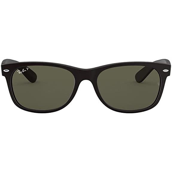 Everest Ray-Ban RB2132 New Wayfarer Polarized Sunglasses Black Rubber/Polarized Green - $208.55 at Everest