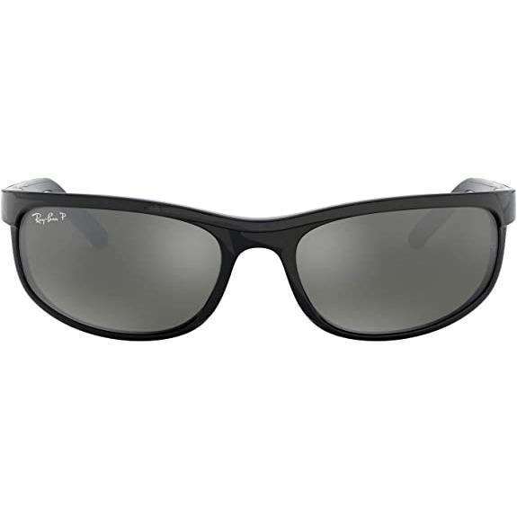 Everest Ray-Ban Men's Rb2027 Predator 2 Rectangular Sunglasses Black/Polarized Grey Mirror - $208.55 at Everest