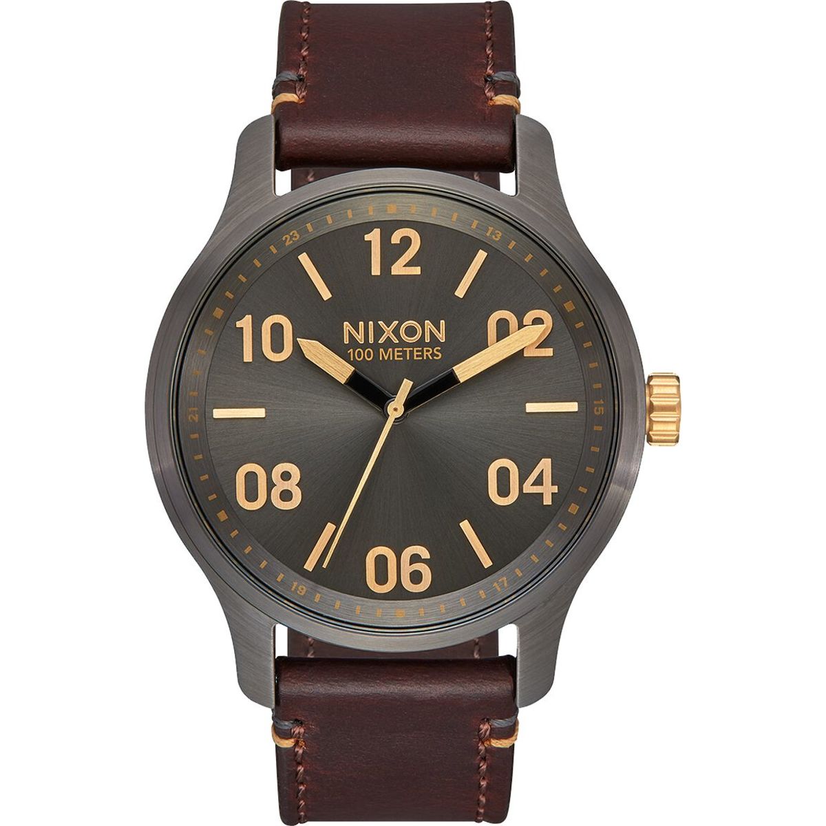 Everest Patrol Leather ,  42  mm - Gunmetal / Gold / One Size - $177.38 at Everest
