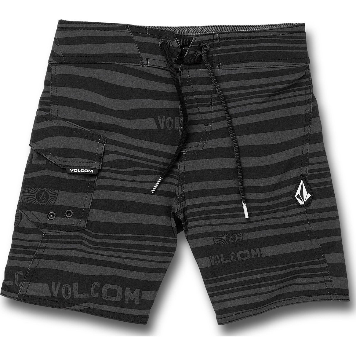 LITTLE BOYS LOGO STRIPE MOD-TECH TRUNKS - BLACK - BLACK / 3T