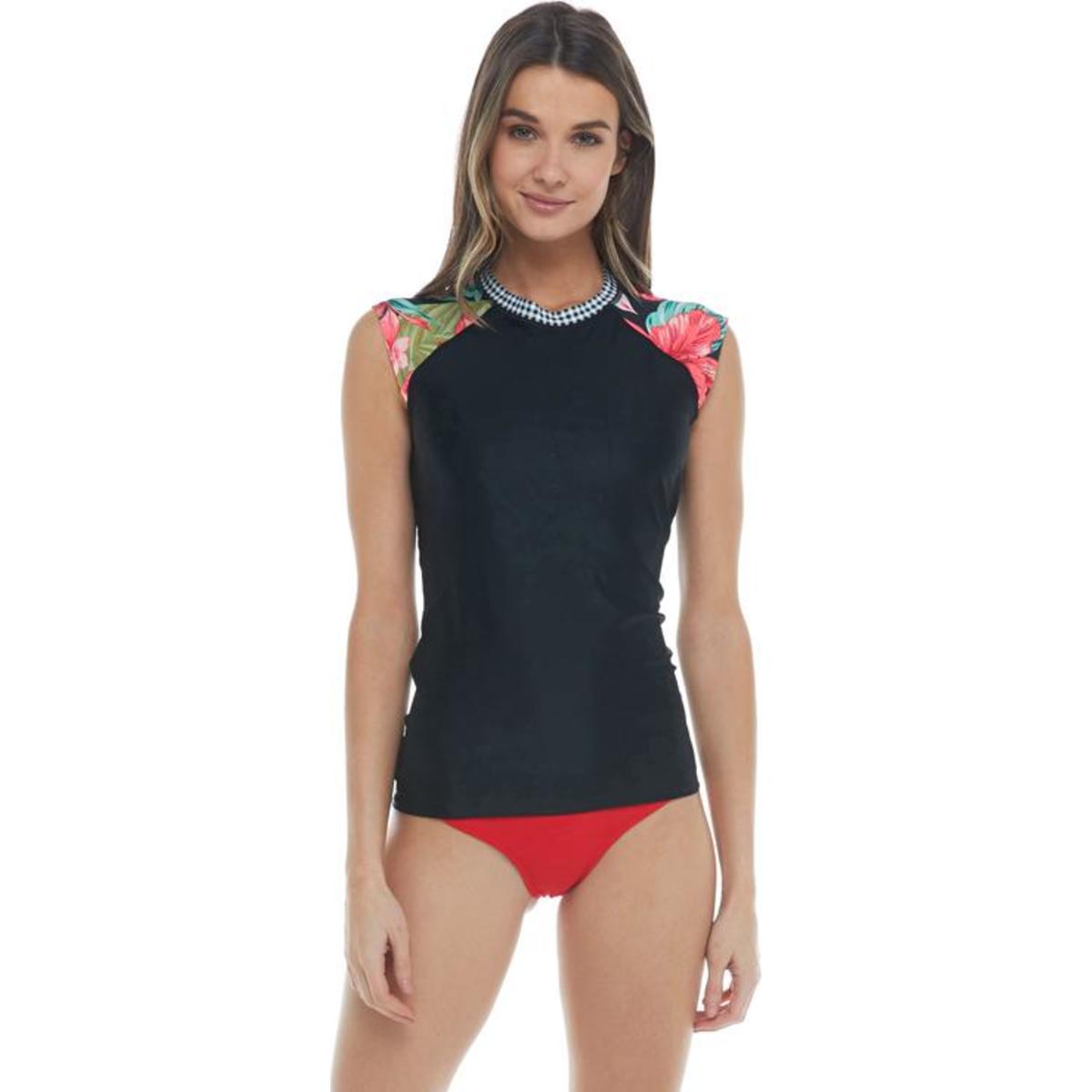 Everest Isla Foca Exhale Cross-Over Rash Guard - Black - BLACK / XSTP - $68.80 at Everest