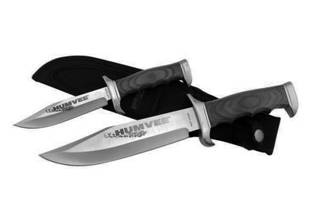 Everest Humvee 2pc Bowie Knife Set, black packawood handles - $39.99 at Everest