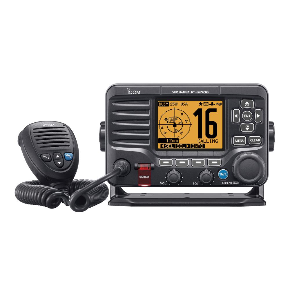 Icom M506 VHF Fixed Mount w/Front Mic & NMEA 0183/2000(R) - Black