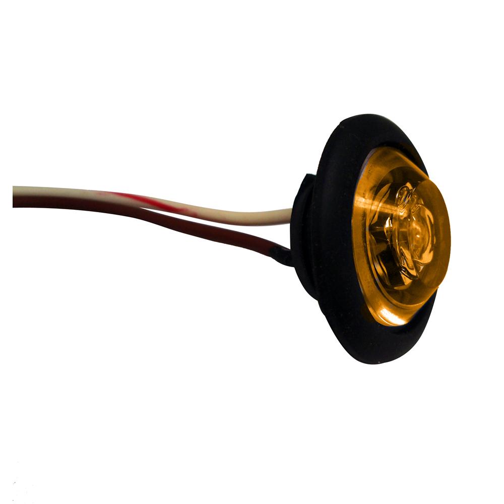 Innovative Lighting 1 Round LED Shortie Livewell/Bulkhead Light - Amber LED/Black Grommet - 7 Lumens