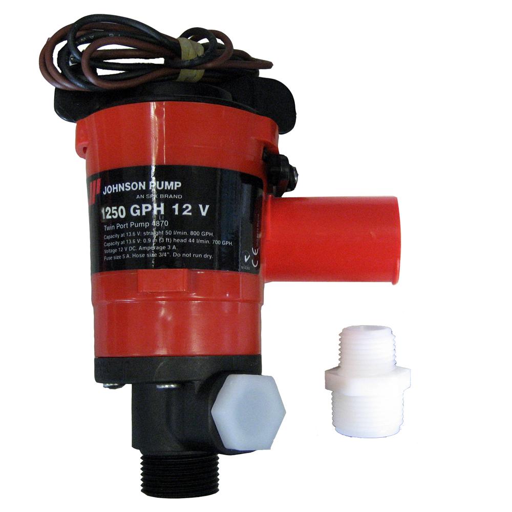 Everest Johnson Pump Twin Port 1250 GPH Livewell Aerating Pump - 12V - $75.39 at Everest
