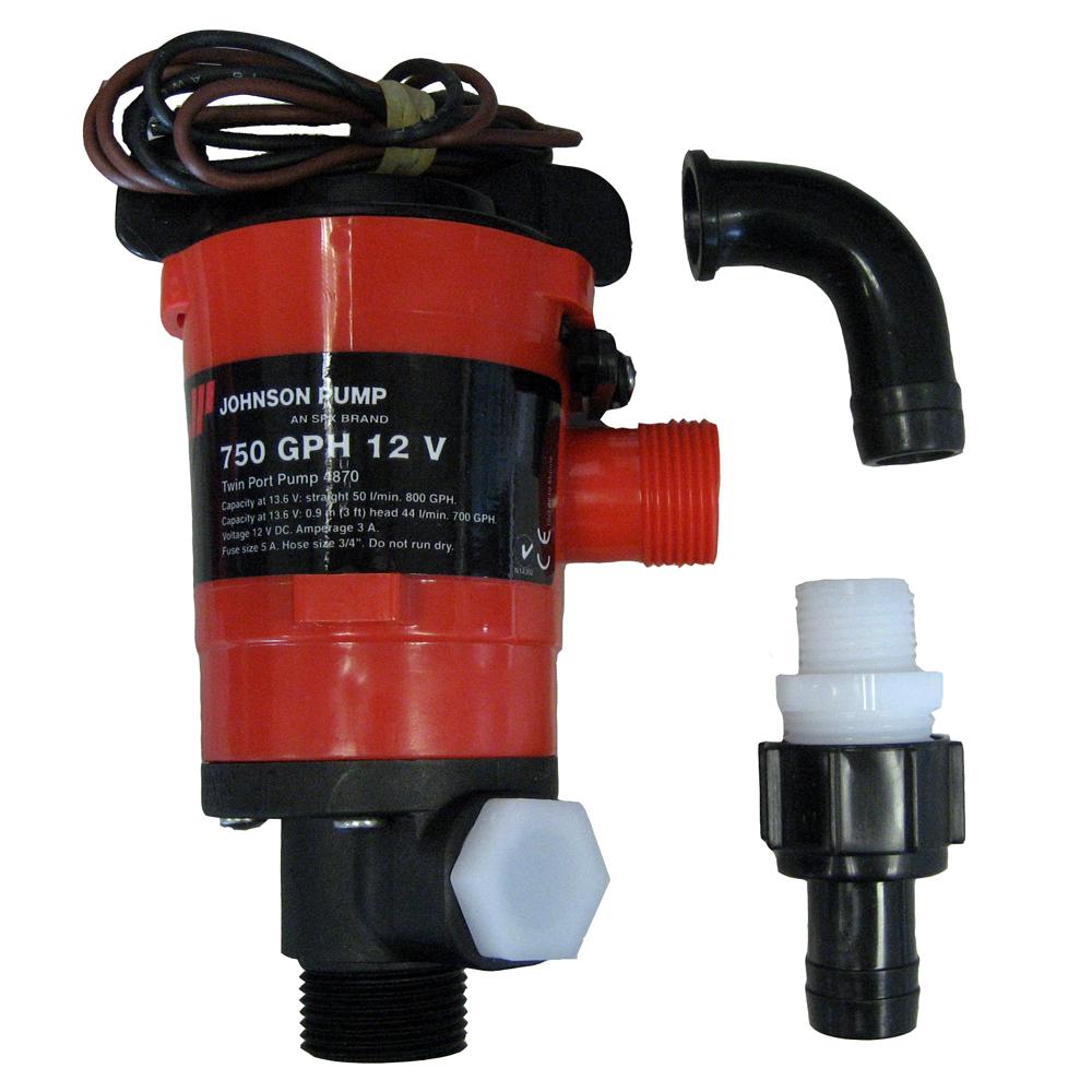 Everest Johnson Pump Twin Port 750 GPH Livewell Aerating Pump - 12V - $68.09 at Everest
