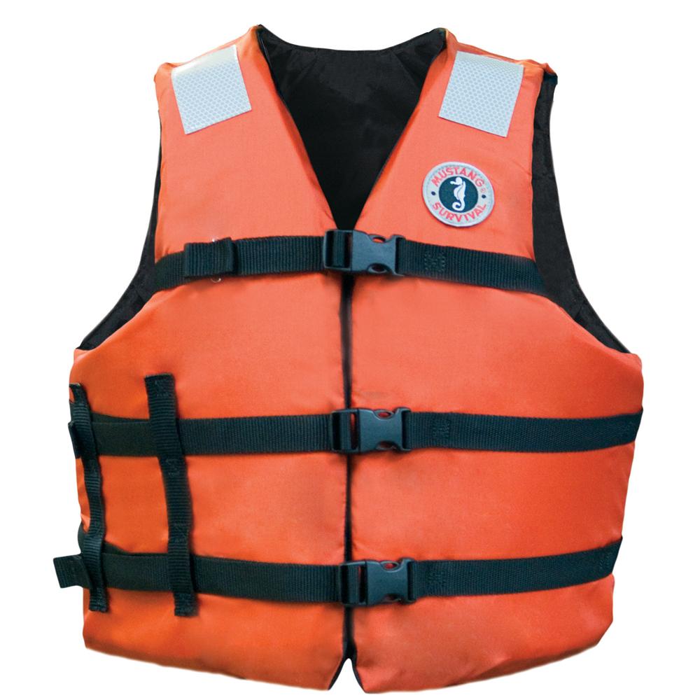 Everest Mustang Adult Universal Fit Industrial Flotation Vest - 30-52 Vest - Orange - $53.65 at Everest