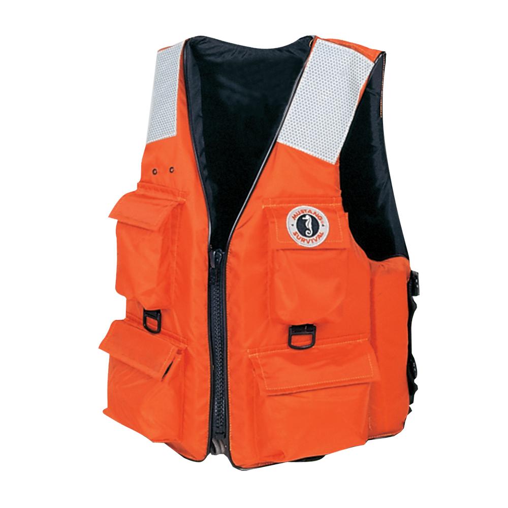 Everest Mustang 4-Pocket Vest w/SOLAS Reflective Tape - 3XL/7XL - Orange - $75.50 at Everest