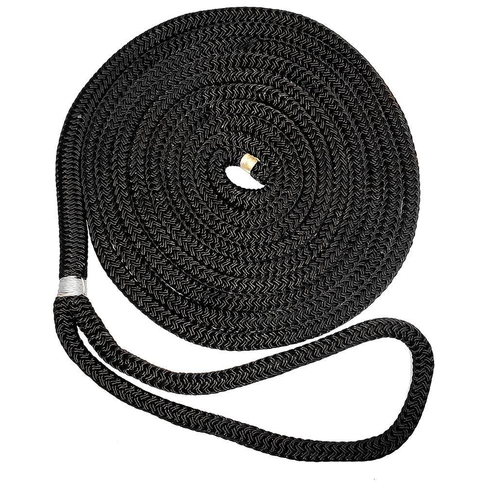 Everest New England Ropes 1/2 X 25' Nylon Double Braid Dock Line - Black - $85.95 at Everest