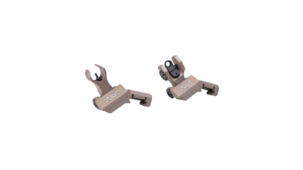 Troy 45 Degree Offset Folding BattleSights For HK Front And Round Rear - Flat Dark Earth