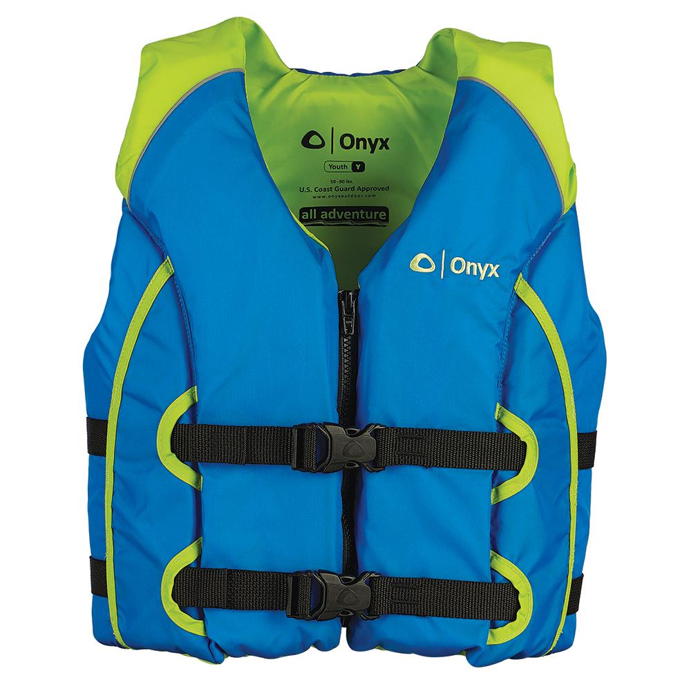 Onyx All Adventure Youth Life Jacket - 50-90lbs - Blue