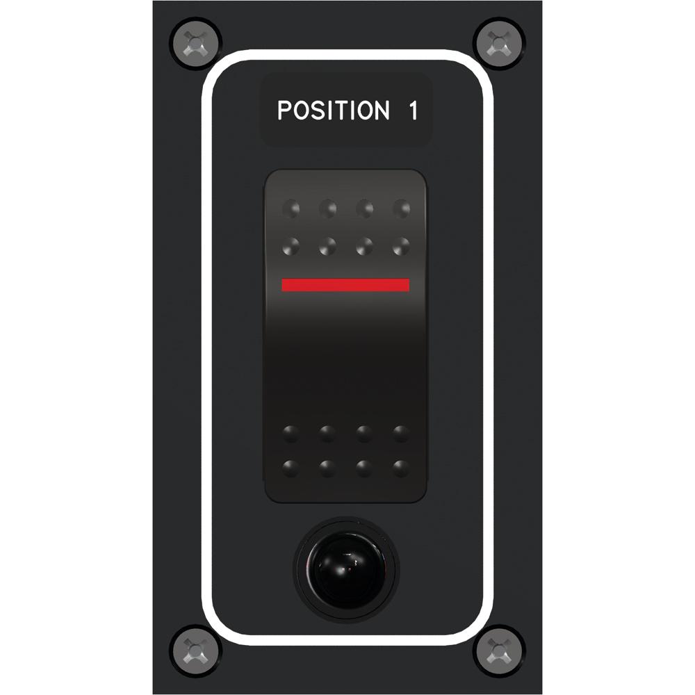 Paneltronics Waterproof Panel - DC 1-Position Illuminated Rocker Switch & Circuit Breaker