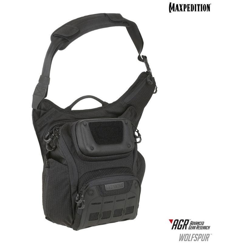 Maxpedition Wolfspur AGR Tactical Crossbody Shoulder Bag - BLACK