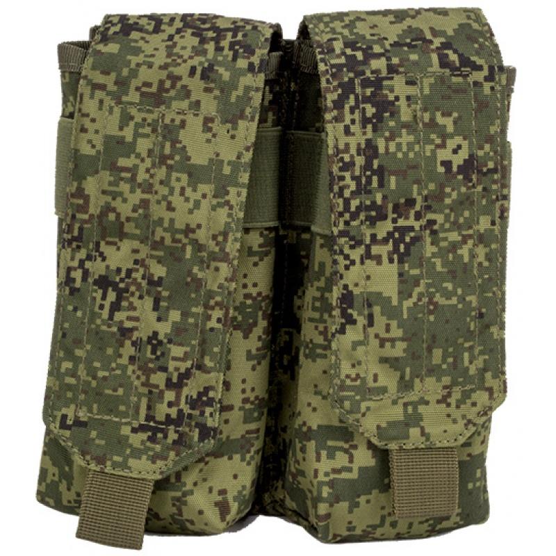 Jagun Tactical Airsoft MOLLE Double Magazine Pouch - DIGITAL FLORA