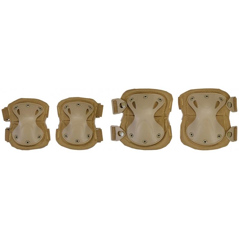 Airsoft Tactical Quick Release Knee and Elbow Pad Set - TAN