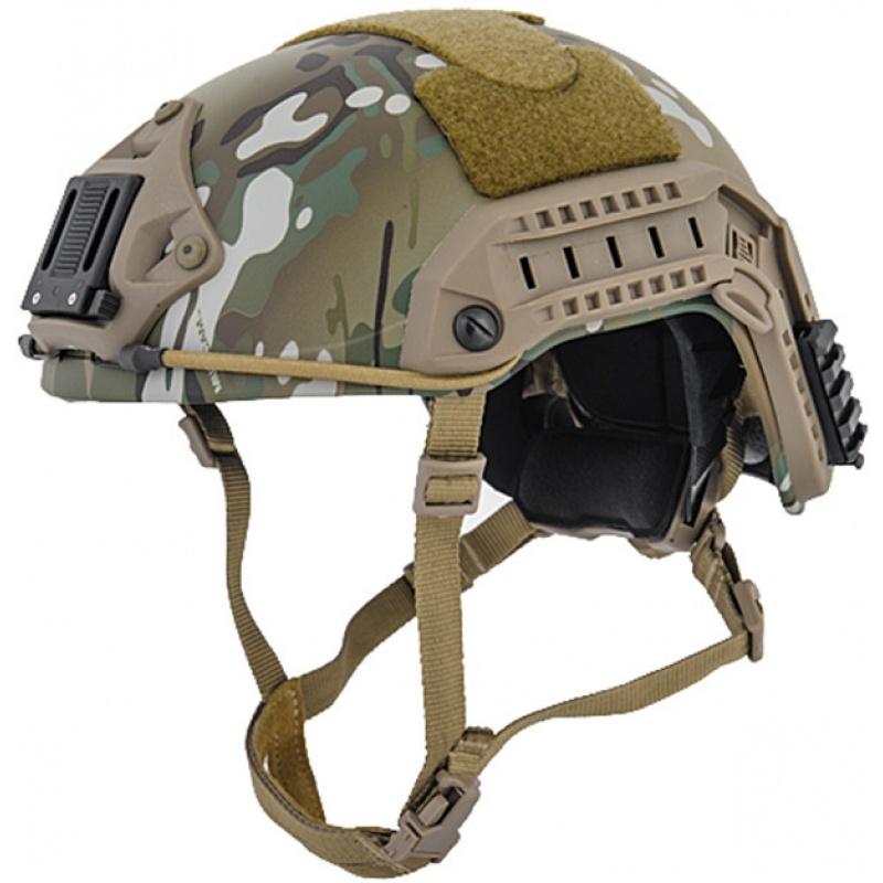 Everest Lancer Tactical Airsoft Maritime Tactical Helmet w/ Chin Strap - CAMOUFLAGE - $77.04 at Everest