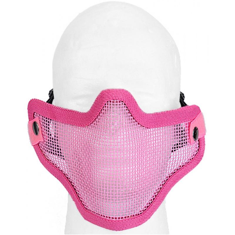 UK Arms Airsoft Tactical Metal Mesh Half Mask - PINK