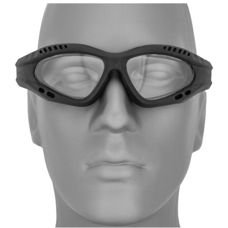 UK Arms Airsoft Zero Clear Safety Shooting Goggles - BLACK