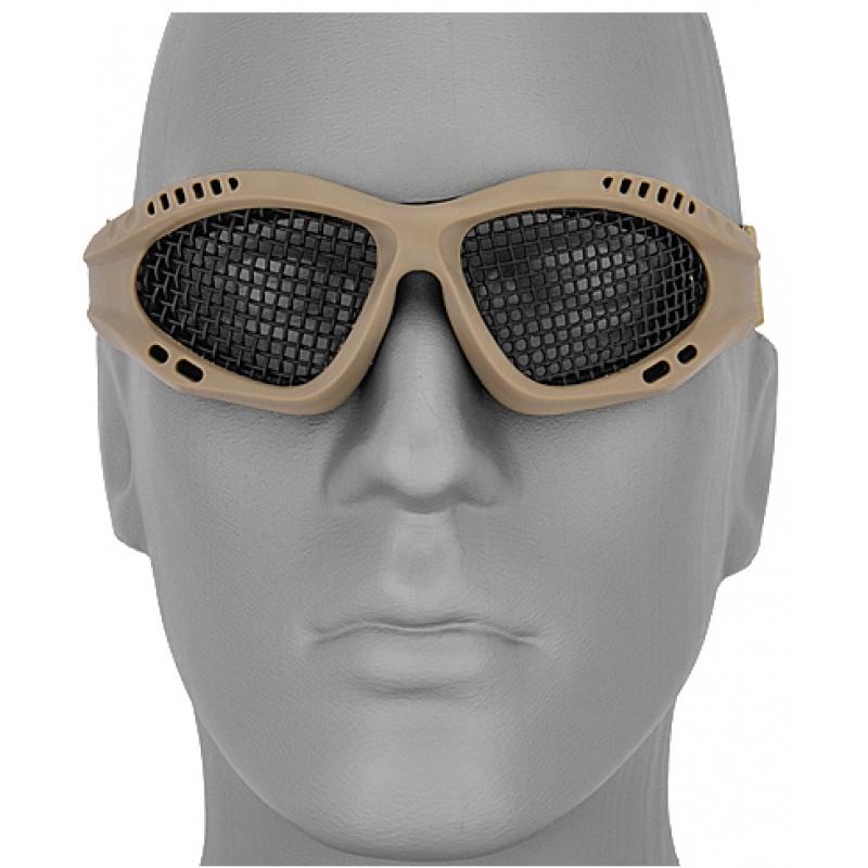 UK Arms Airsoft Zero Wire Mesh Safety Shooting Goggles - TAN