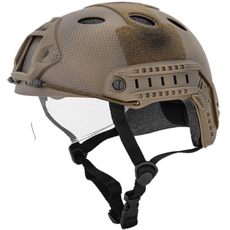 Everest Lancer Tactical Fast PJ Type Tactical Gear Helmet - Custom DE w/Visor - $36.14 at Everest