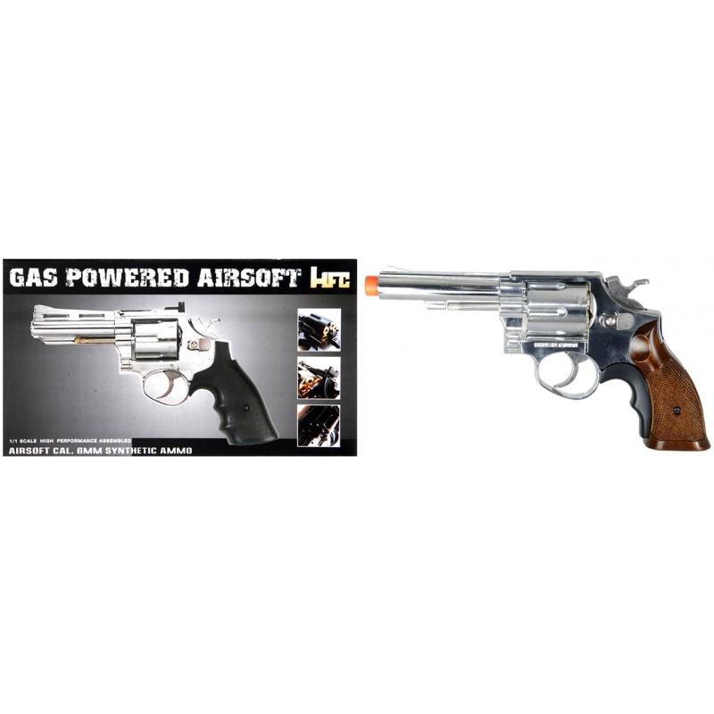 Everest HFC Airsoft Gas Powered Revolver Pistol w/ 6 BB Shells - SILVER - $67.26 at Everest