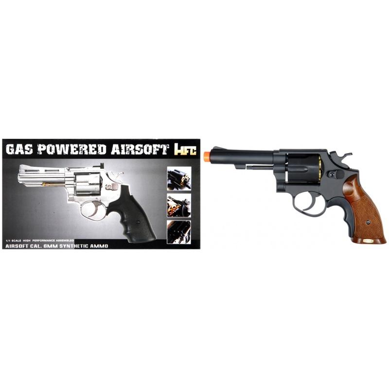 Everest HFC Airsoft Gas Powered Revolver Pistol w/ 6 BB Shells - BLACK - $52.38 at Everest
