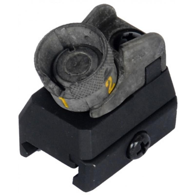 Everest Dboys Airsoft 614 Iron Rear Sight w/ Rail System Attachment - BLACK - $18.14 at Everest