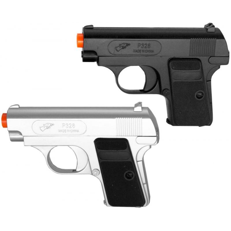 Everest Double Eagle P328SB Spring Airsoft Pistols - BLACK & SILVER - $10.65 at Everest