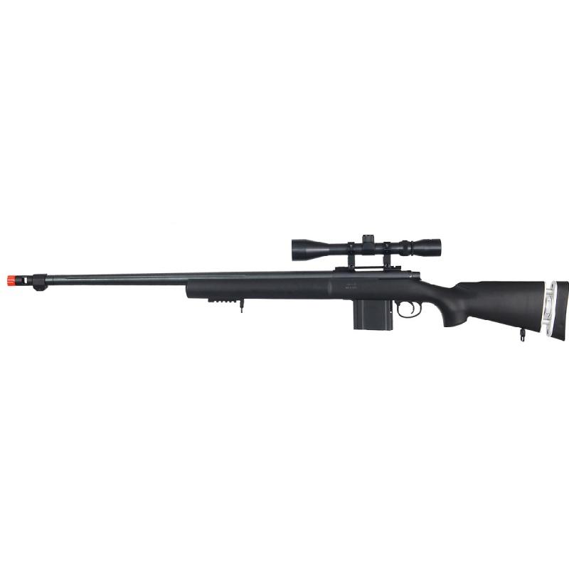 Everest WellFire Airsoft M24 Bolt Action Tri Rail Rifle w/ Scope & Barrel - BLACK - $139.10 at Everest
