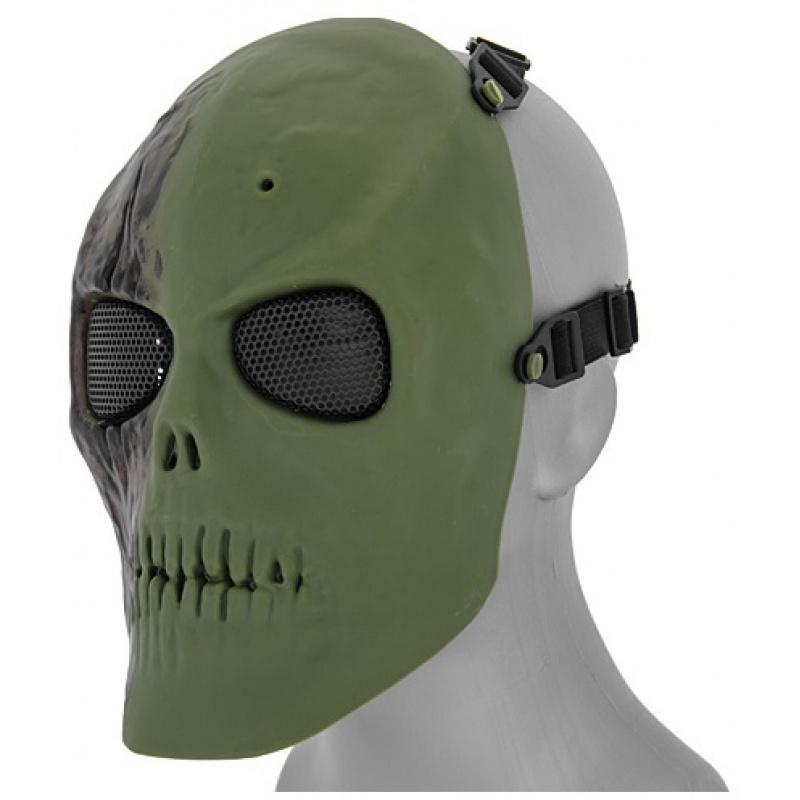 Everest UK Arms Airsoft Scarred Skull Full Face Mesh Mask - NEW GREEN - $11.72 at Everest
