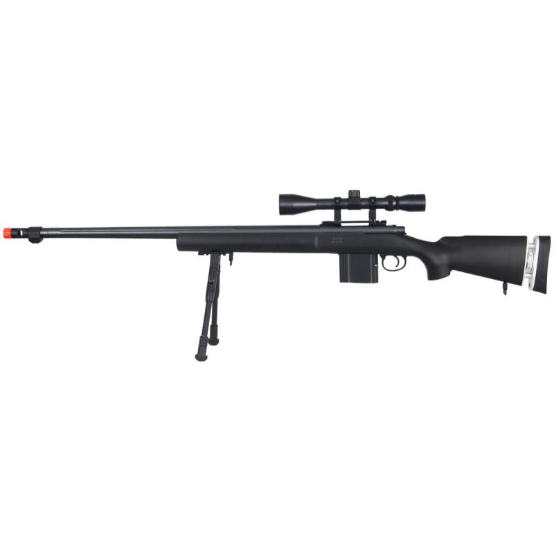Everest Well Airsoft MK96 Bolt Action Rifle w/ Barrel, Scope & Bipod - BLACK - $155.15 at Everest