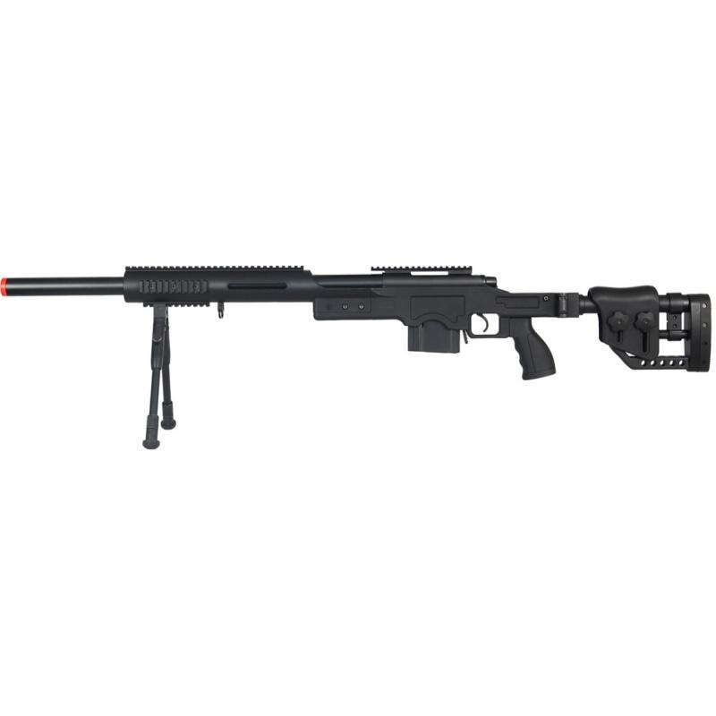 Everest Well Airsoft M24 Bolt Action Rifle w/ Fiber Stock & Bipod - BLACK - $160.45 at Everest