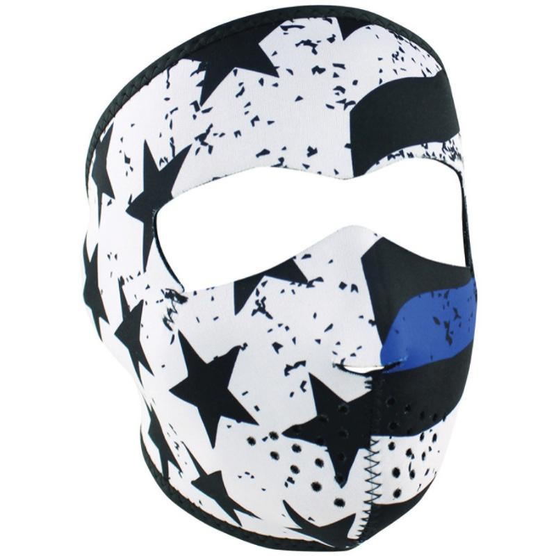 ZANheadgear Airsoft Tactical Blue Line Motley Full Face Mask - BLACK