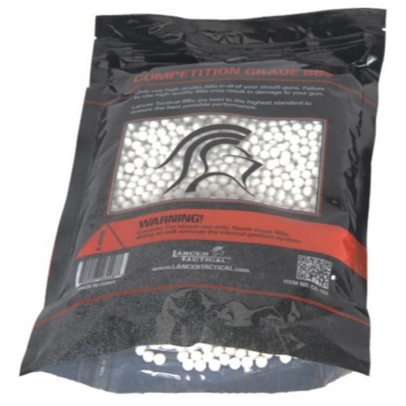 Lancer Tactical Airsoft 4000 Rds Precision Seamless Polished 0.20g BBs - WHITE