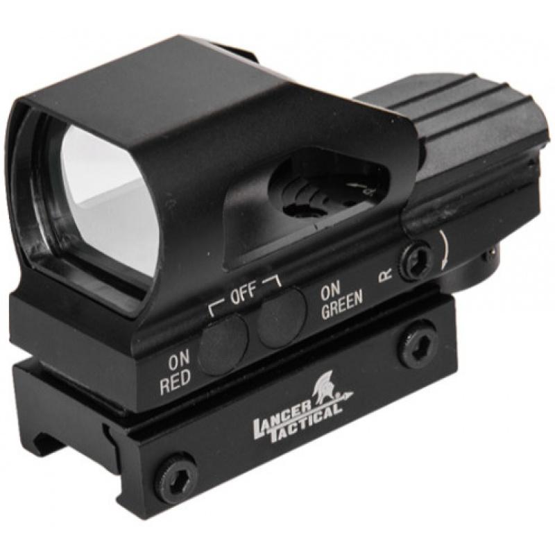 Lancer Tactical 1X Reflex Sight w/ Button Control - BLACK