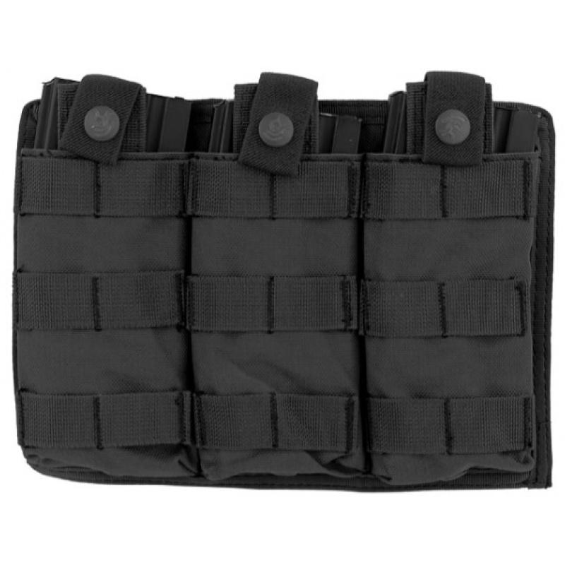 Everest Lancer Tactical Airsoft Triple MOLLE M4 Magazine Pouch - BLACK - $9.63 at Everest