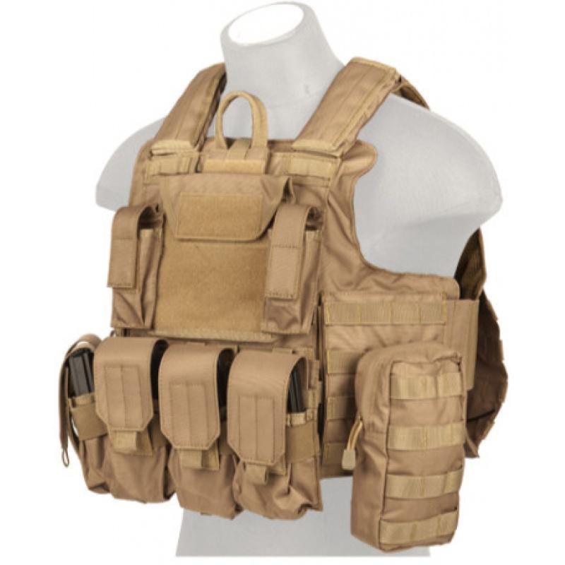 Everest Lancer Tactical 600D Nylon Strike Plate Carrier - COYOTE BROWN - $94.16 at Everest
