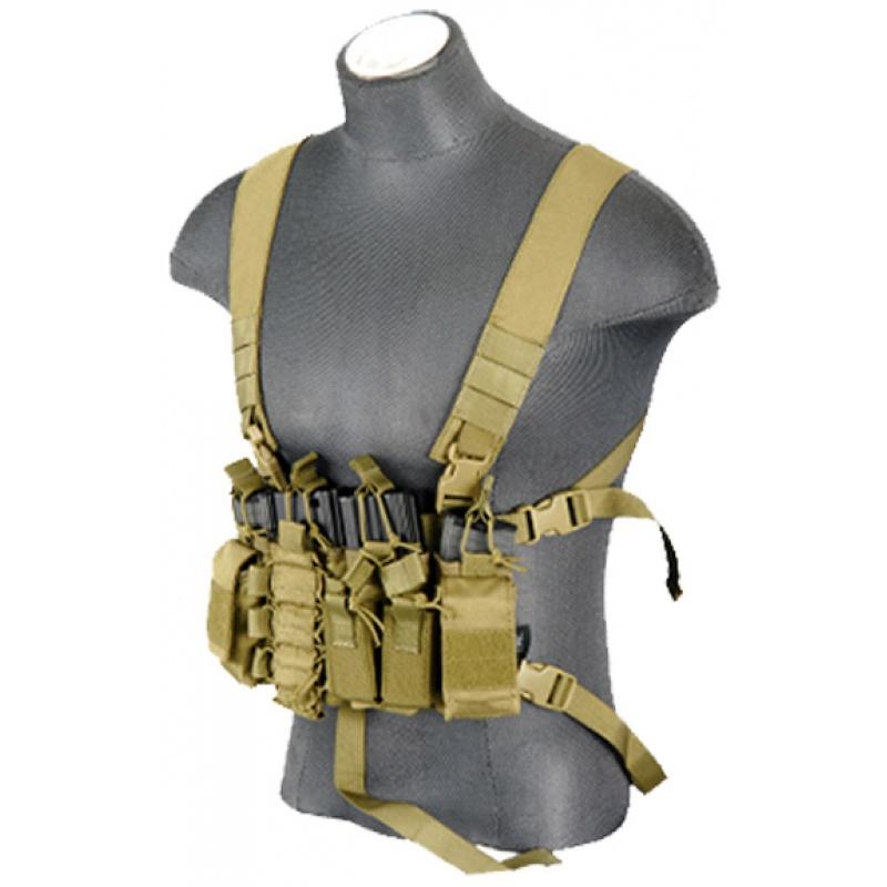 UK Arms Airsoft D-Mittsu QR Combat Chest Rig - KHAKI