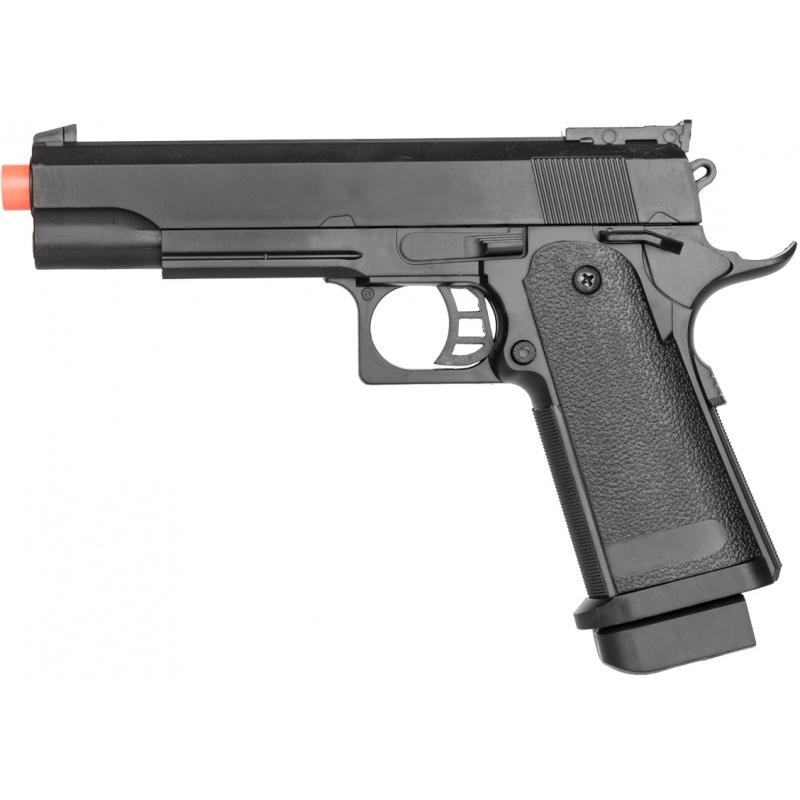 UK Arms Airsoft 9 Spring Powered Polymer Pistol - BLACK