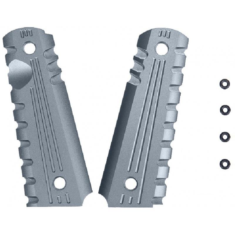 Everest Lancer Tactical MEU Aluminum Airsoft 1911 Pistol Grip Cover - GRAY - $22.42 at Everest