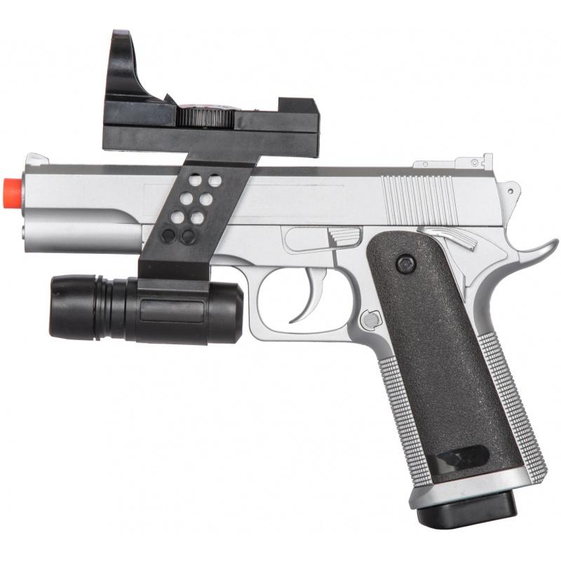 Everest UK Arms M1911 Airsoft Spring Pistol w/ Flashlight, Sight, and Laser - $8.56 at Everest