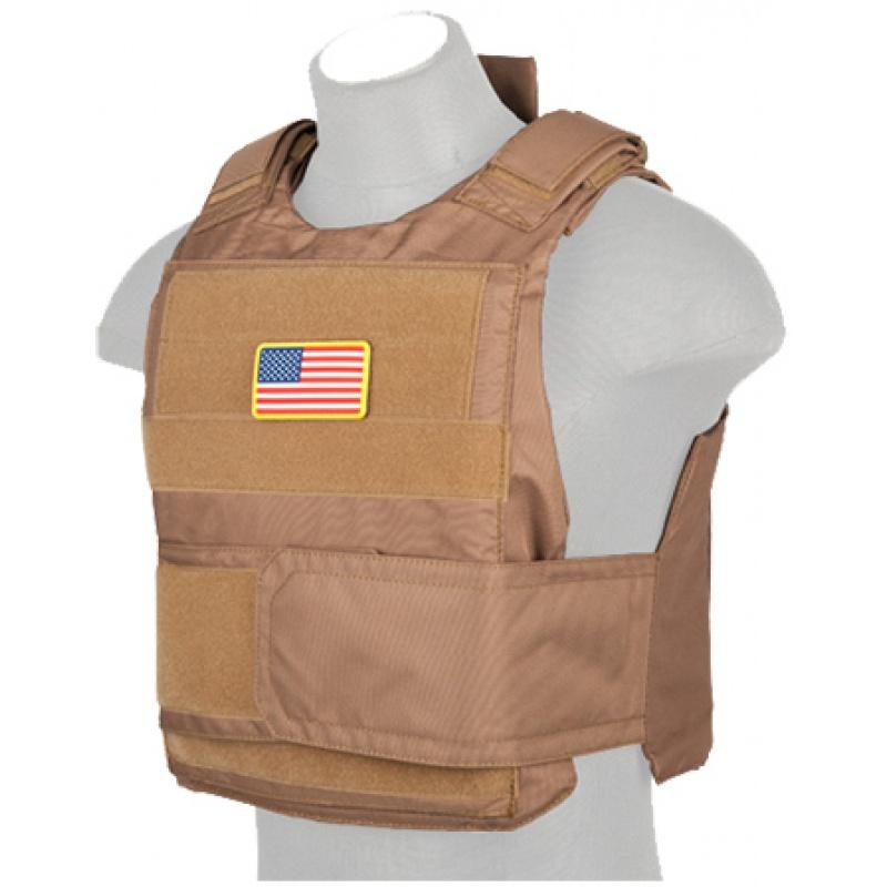 Lancer Tactical Airsoft Ballistic Plate Carrier - KHAKI